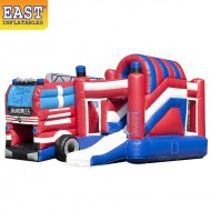 Fire Department Inflatable Bounce House Slide