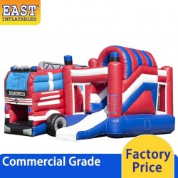 Fire Department Inflatable Bounce House Slide